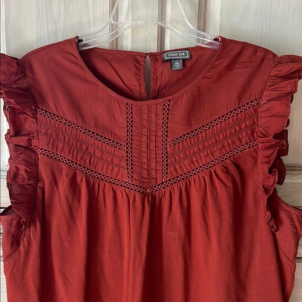 Point Sur (JCrew) Ruffle Sleeve Blouse - Picture 4 of 6